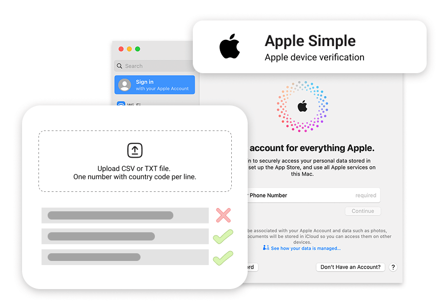 Bulk Apple ID verification process with NumberChecker.AI